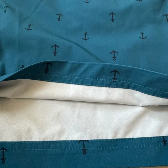 Nautica Men's Teal Anchor Swim Shorts - Picture 6 of 7